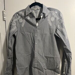 RAG & BONE - Pinstripe Embroidered Shirt. Beautiful Bought in Paris